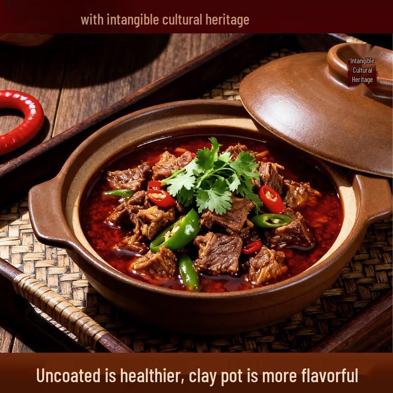 PuPan Unglazed Ceramic Casserole Pot
