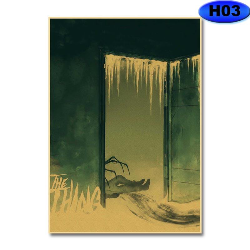 Classic Horror Movie The Thing Poster Retro Kraft Paper Posters DIY Wall Art Painting Stickers Home Bar Decor Fans Collection