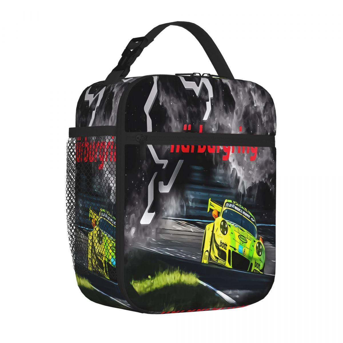 Bestselling Nurburgring Print Gloss Finish Carry Lunch Bag Car Travel Cooler Tote One Size