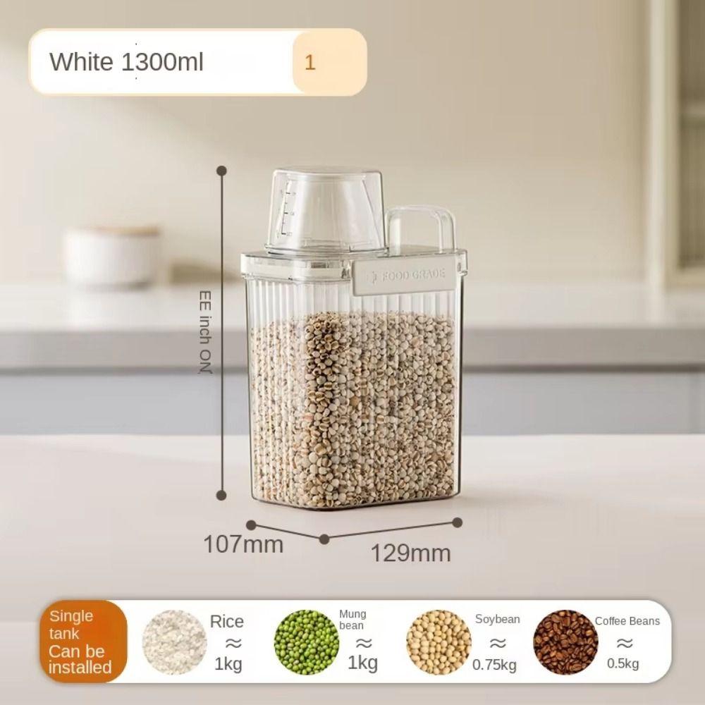 Large Capacity Cereal Containers with Measure Cup Plastic Sealed Jar  Snack