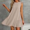 European and American Large-size Women's Cross-border 2025 Summer Xiyin TEMU New Product Round Neck Sleeveless Vest Skirt Casual Beach Skirt