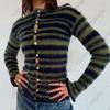 Trendy Striped V-Neck Hooded Pullover Sweater