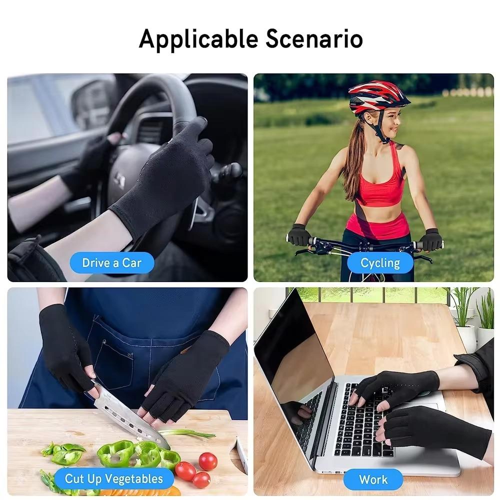 Fingerless Wrist Support Gloves Hand Pain Relief Touch Screen Mittens Compression Gloves  Outdoor