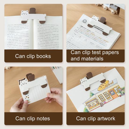 Kitten Book Holder Clip Simple Reading Auxiliary Fixed Book Clip Bookmark Plastic Reading Page Holders Creative Book Accessory