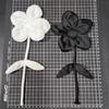 Black White Fabric Flower Brooch Pins Exaggerated Corsage Fashion Jewelry Brooches for Women Shirt Collar Accessories