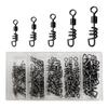 70Pcs Fishing Swivels Barrel Swivels Heavy Duty Corkscrew Snap Swivels Fishing Line Connector for Saltwater Freshwater