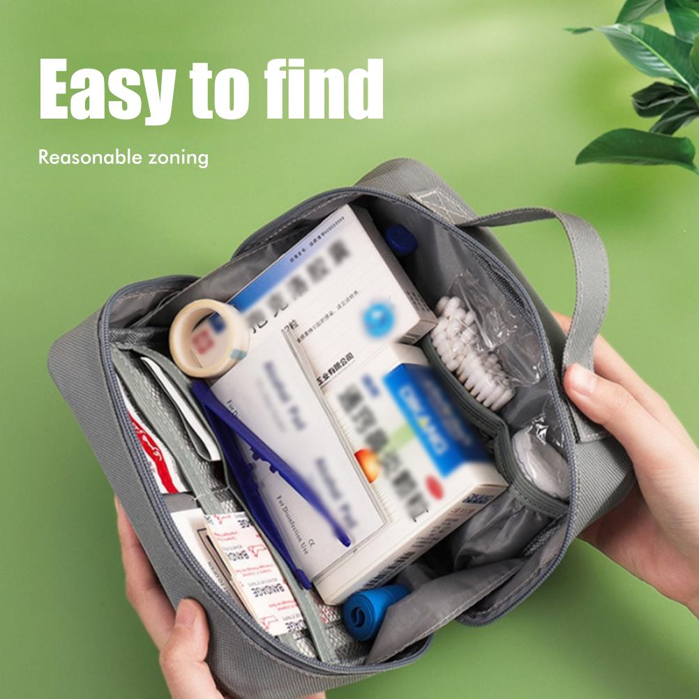 Empty Emergency Bag Travel Pouch with Zipper Compact Storage Survival Bag for Car Workshop Cycling Outdoors Red
