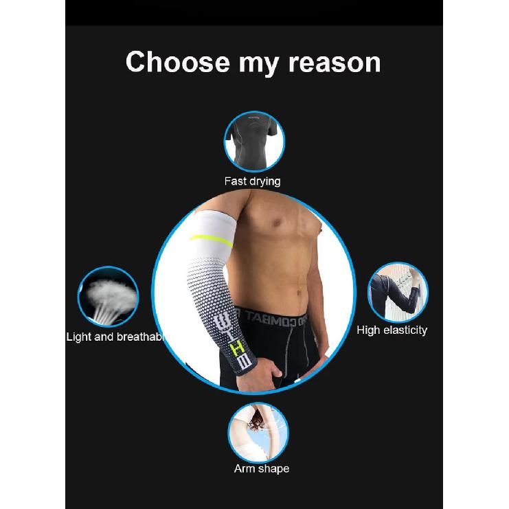 1 Pair Cool Men Cycling Running Bicycle UV Sun Protection Cuff Cover Protective Arm Sleeve Bike Sport Arm Warmers Sleeves