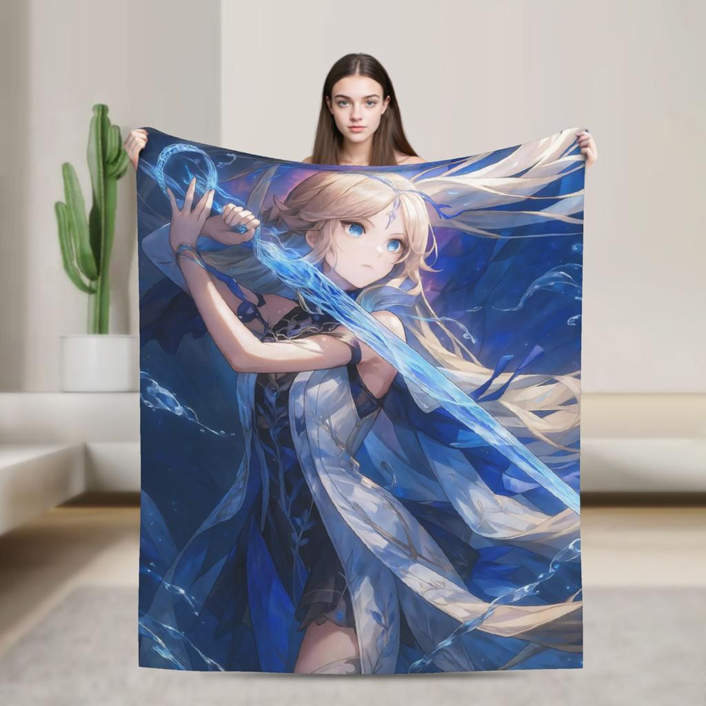 Wuthering Waves WuWa Cartethyia Fashion Blanket Game Anime Flannel Awesome Warm Throw Fashion Blankets for Bedroom Winter Couch