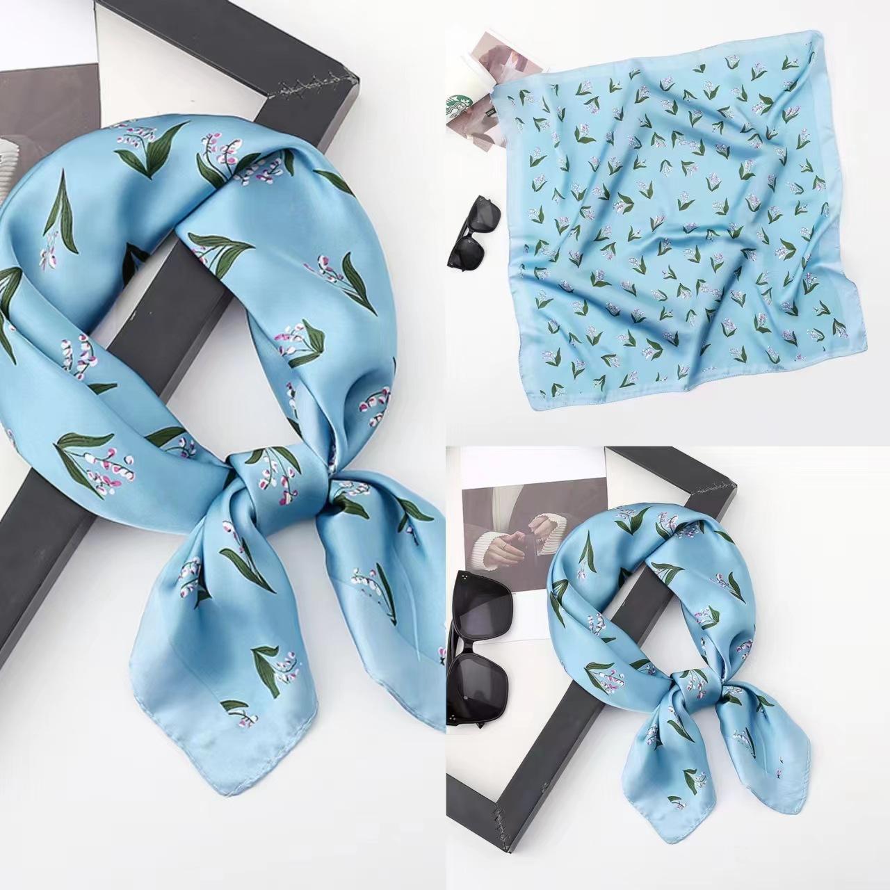 

Весна/лето Новый женский шелковый шарф 70 * 70 см Имитация шелкового твила квадратный шарф Модный принт большой квадратный шарф профессиональный шарф 70*70