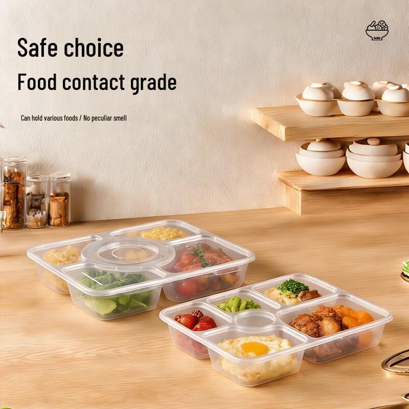 Disposable Six-Compartment Meal Boxes