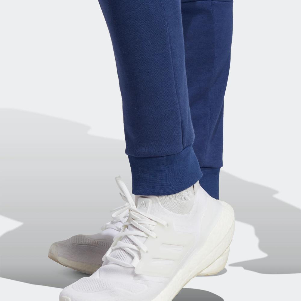 Adidas Mid Rise Drawstring Cuffed Casual Knit Sports Pants Men Bottoms Blue HU0068