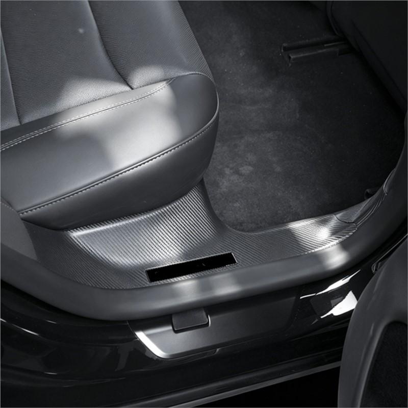 For Tesla Model 3 Highland ABS Car Front Rear Door Sill Protector Threshold Strip Waterproof Anti-kick Guard Panel Accessories Interior Mirrors 6