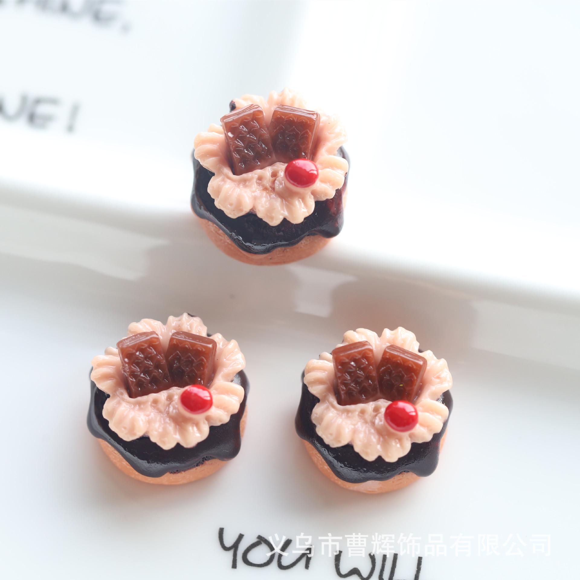 

Реалистичная роза торт еда Play Cream клей мобильный телефон чехол брелок кулон смола ювелирные изделия аксессуары 2.0cm