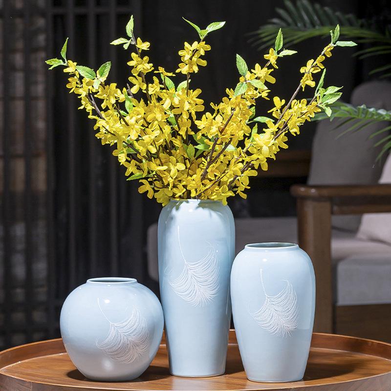 Handcrafted Jingdezhen Ceramic Vase: New Chinese Decor for Living Room and Clubhouse