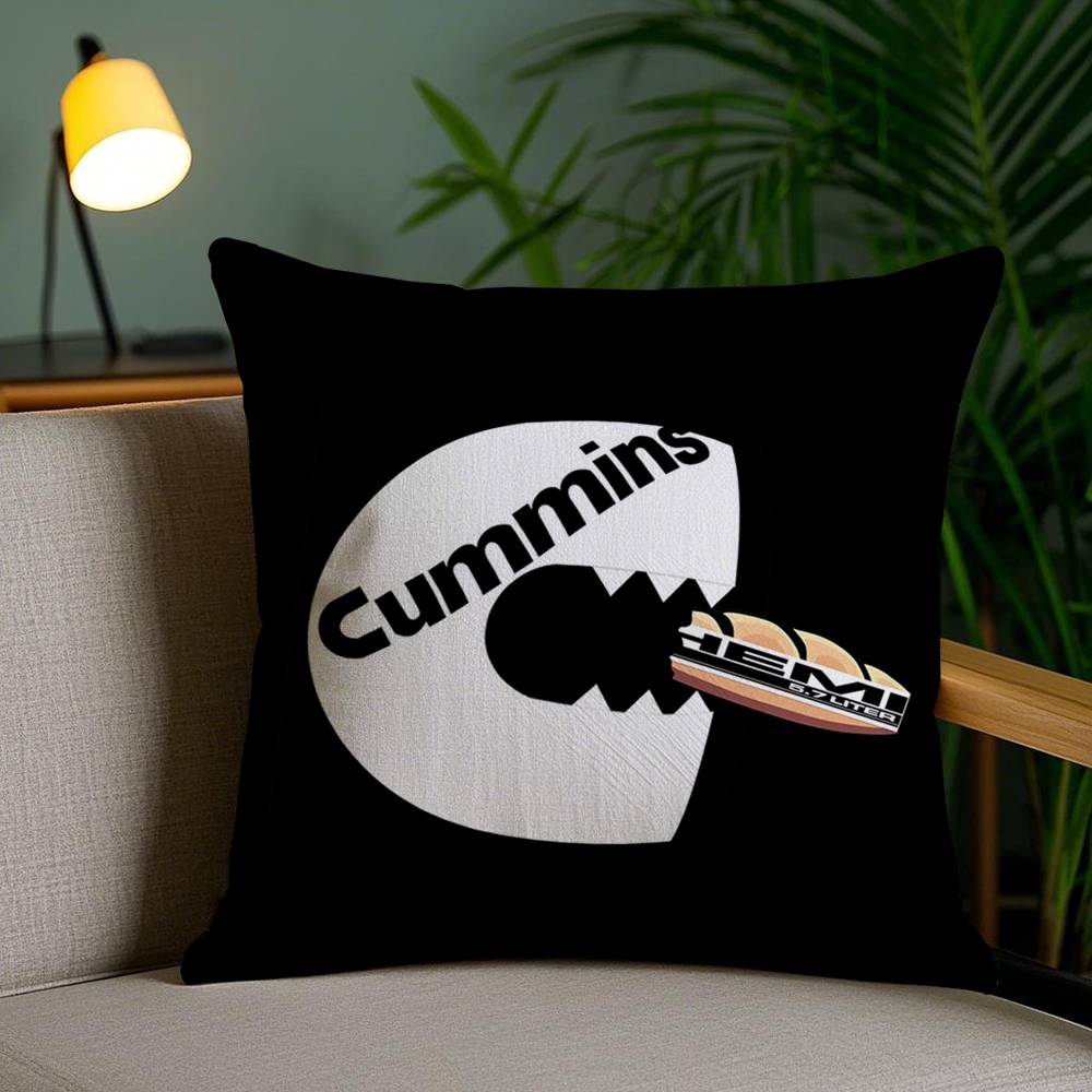 Gas Fueled Engine C-CumminsS Pillow Case Sofa Short Plush Double-sided HD Printing Room Home Office Gift Cushion Cover