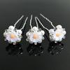 5Pcs Fashion Metal Pearl Flower Hairpin Stick Headwear U-shaped Rhinestone Hair Clip Headdress Bridal Hairpin Wedding
