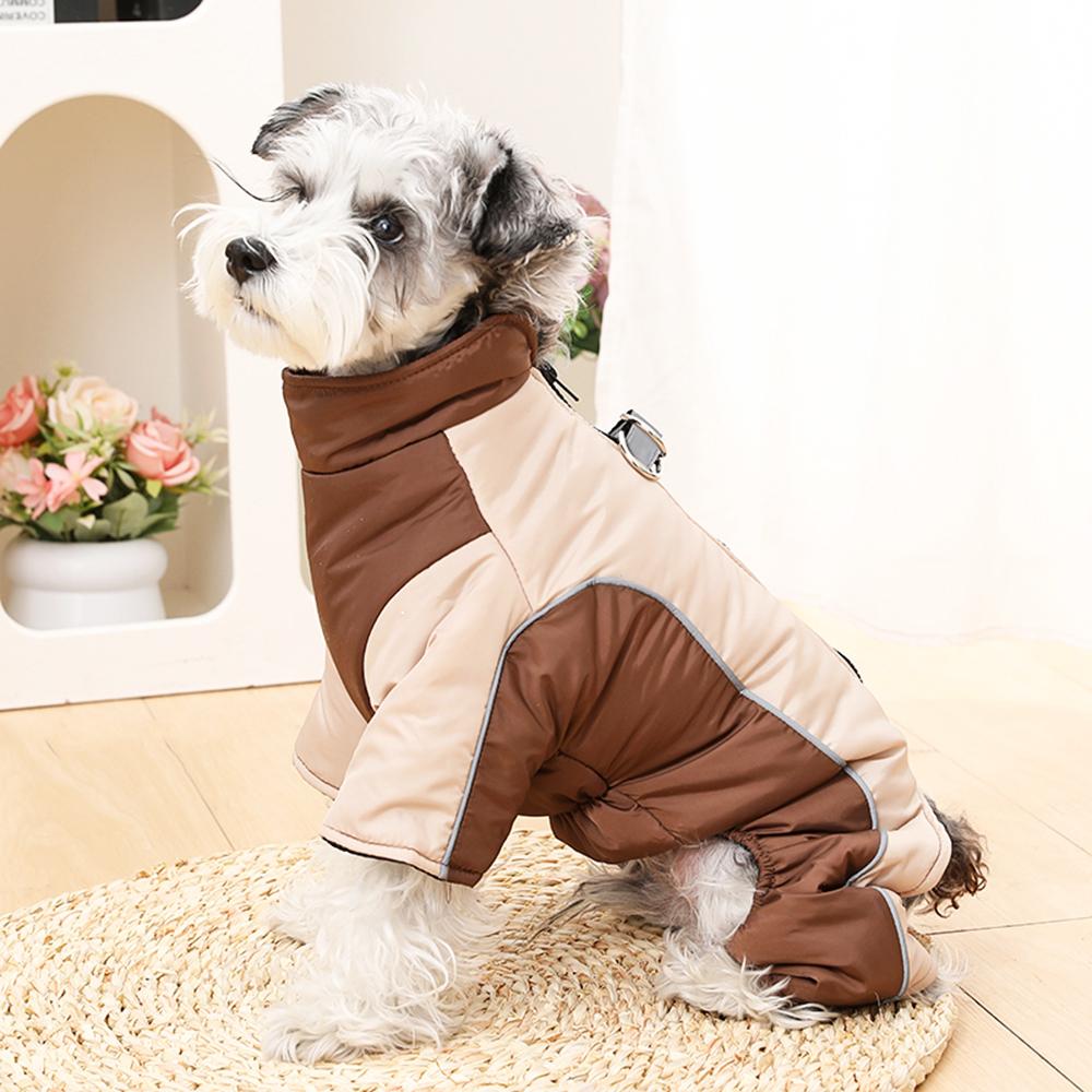 Verdickte Hunde-Overalls Winter Winddicht Warme Welpenjacke Für Kleine Mittelgroße Hunde Mit D-Ring Elastizität Reflektierend Chihuahua Yorkshire Haustierkleidung