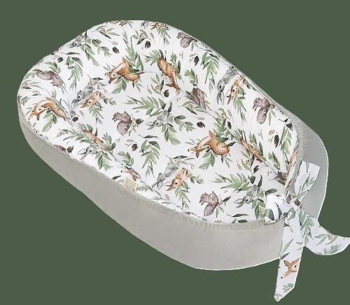 Baby cocoon wrap double-sided velvet/cotton (ash + squirrel)