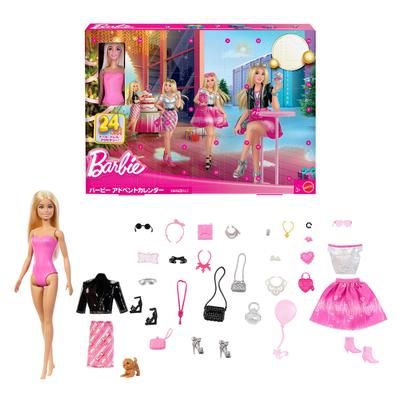 barbie Advent Calendar with 1 Barbie Doll Pretend Play for Ages 3 and JFL63 Doll, Dress-Up House, Up, Pink,