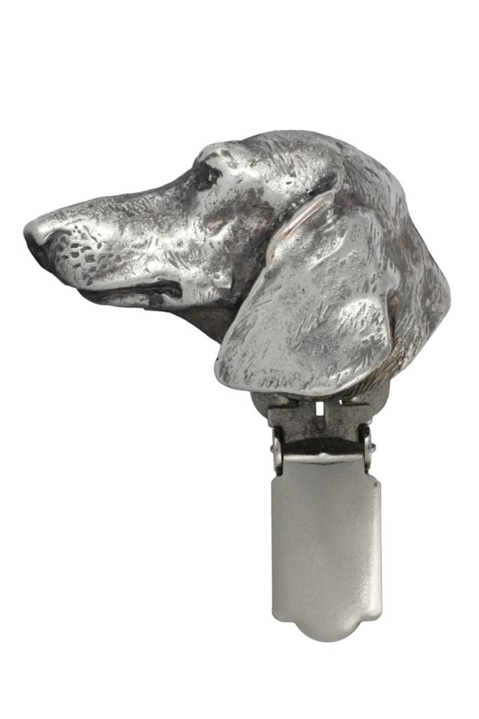 Dachshund Smooth-haired, Wiener dog, Badger dog – Brooch with a clip, holder for a start number – Design 02 | Art-Dog