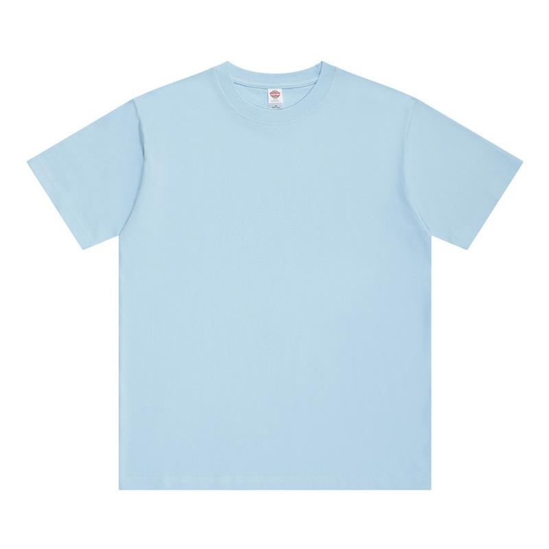 250g Pure Cotton Heavyweight Short-Sleeve Solid Color Loose T-Shirt - Niche Japanese-Style Trend