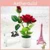 Artificial Rose Flower Bonsai With Silk Material For Home Decor And Wedding Centerpieces