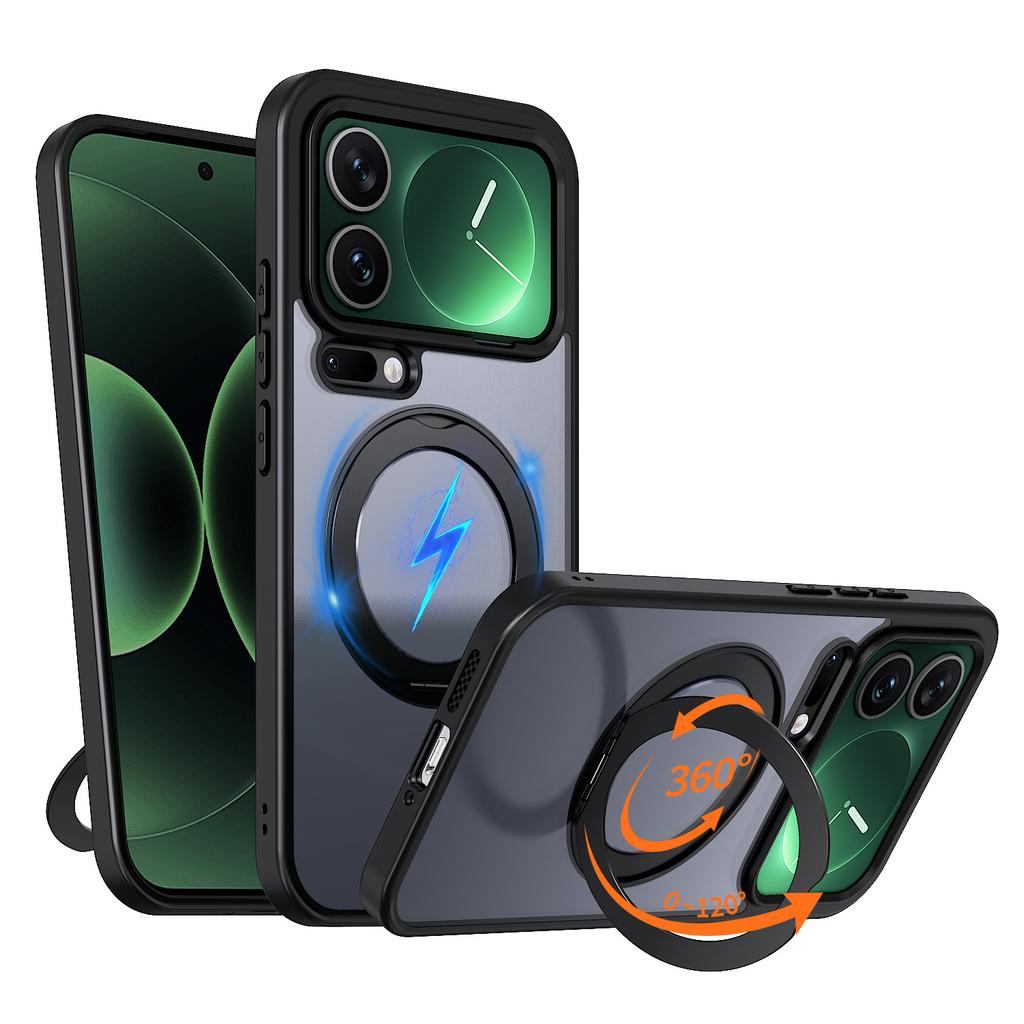 Applicable To Xiaomi 17promax Skin-sensitive Mobile Phone Case All-inclusive with Rotating Ring Bracket 15T Pro Magnetic Case