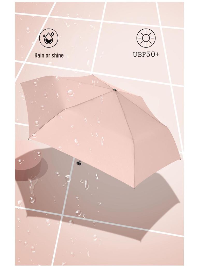 Nano Water-Repellent Ultralight Carbon Fiber Sunshade Umbrella Anti-UV with Black Glue, 110g