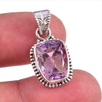 Natural Ametrine Gemstone Handmade 925 Solid Sterling Silver Pendant 1.25" M1s28