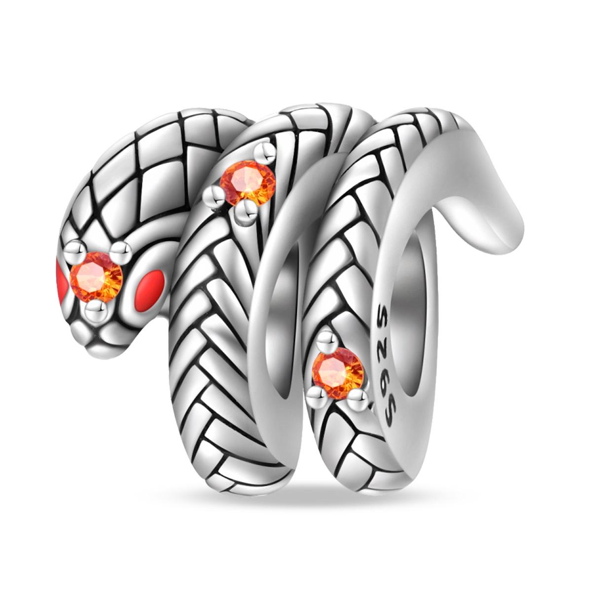 

Драгоценные золотые бусины в виде свернувшейся змеи и подвеска-шарм из муранского стекла змеино-зеленого цвета, подходит для браслета, женское медное ожерелье, подарок