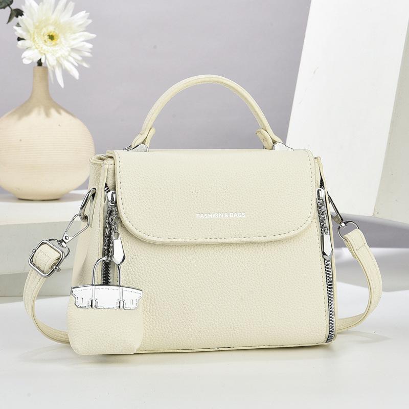 

Delicate small square bag 2025 new lychee pattern shoulder bag temperament messenger bag texture handbag