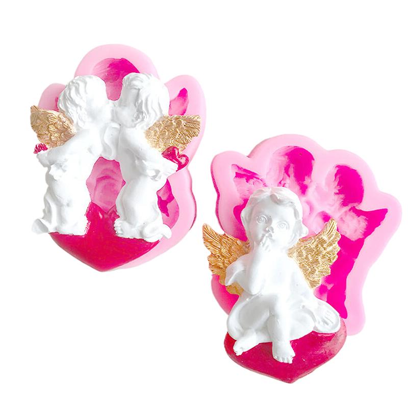 3D Anioł Dziecko Silikonowe Formy Dziecko Urodziny Ciasto Dekorowanie Narzędzia Cupcake Topper Pieczenie Kremówki Czekoladowe Cukierki Formy