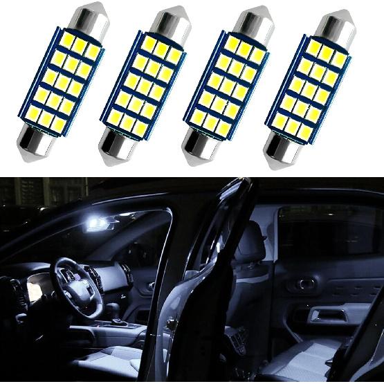 2PCS 578 LED Bulbs Extremely Bright 1200LM 2835 Chipsets for LED Interior Dome Map Door Lights, 1.6" 6000K White Led Interior Car Festoon Bulbs