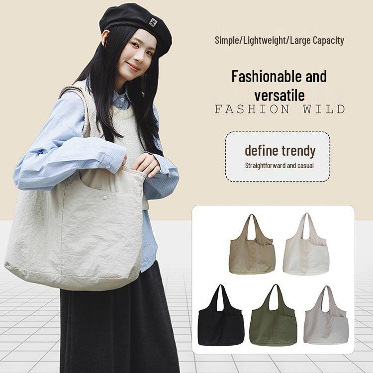 Japanese-Inspired Large Capacity Tote - Lightweight, Versatile Handheld or Shoulder Cloth Bag for Women