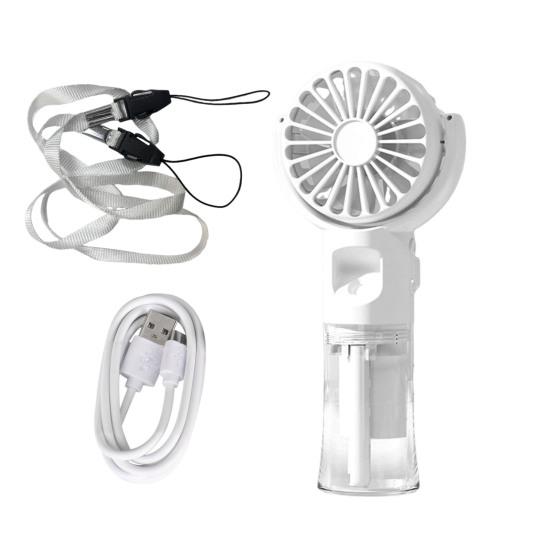 Ruční ventilátor Chladicí ventilátor s rozprašováním vody se 4 nastaveními rychlosti Nízká hlučnost mlžný ventilátor napájený dobíjecí baterií se šňůrkou