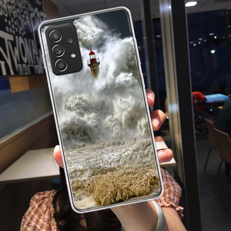 Lighthouse Phone Case for Samsung A54 A57 A37 A17 A14 A15 A12 A24 A34 A55 A35 A25 A52S A07 A05S A04S A22 A32 A72 Galaxy Note 20