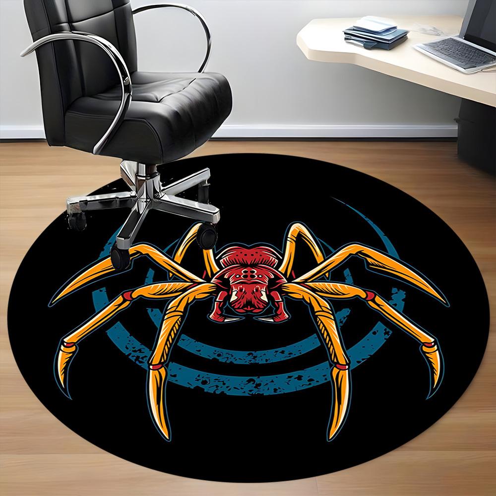 1PC Spider Bee Office Round Area Rug, Mat Suitable For Office, Under Office Chairs Bedroom Living Room Home Decor, Room Deco