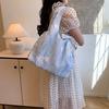 Small Fresh Lace Flower Tote Bag Autumn Large Capacity Shoulder Underarm Bag Lightweight Small Satchel
