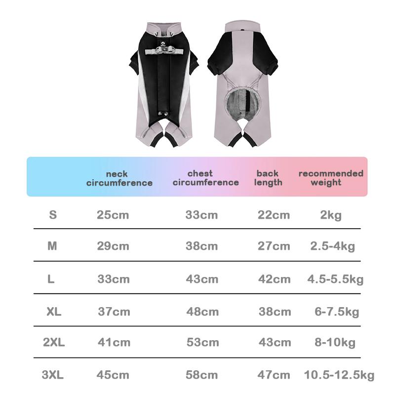 Autumn Winter Warm and Fluffy Four Leg Protection Suit Dog Windproof Cotton Clothes With Reflective Stripe Dog Clothes Dog Coat
