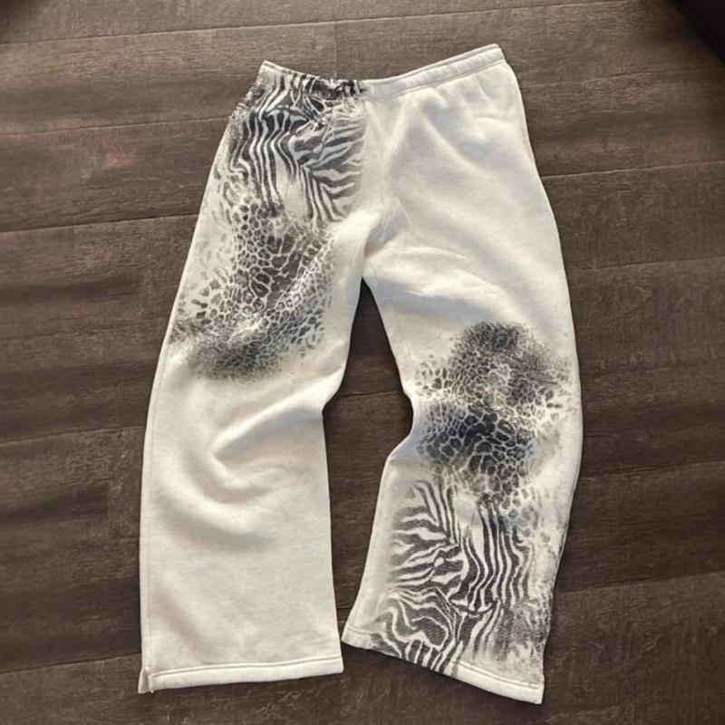 Fashion Printed Elastic Waist Casual Pants Unisex Loose Trousers Teens