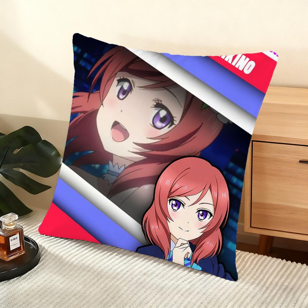 Love Live! School Idol Cushion Cover Soft Short Plush Pillow Cover Smooth Cozy Texture Aesthetic Cushion Case Home Decor