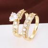 European Luxury Zirconia Wedding Ring Set: Celebrity-Inspired Design for Couples