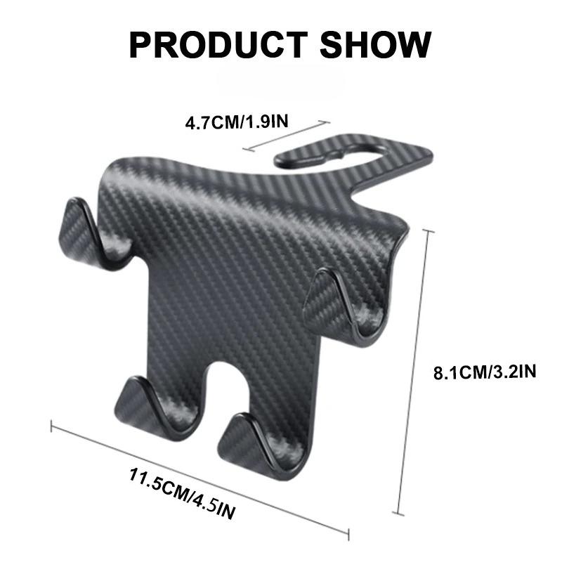 Car Seat Hook & Phone Holder - Multi-purpose ABS Headrest Storage Hook, Interior Accessories Bracket