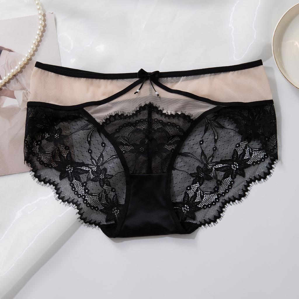 Mid Waist Lace Sexy Panties Breathable Plus Triangle High Elasticity Women’s Panties