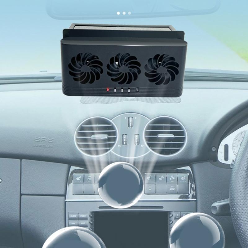 Auto Air Vent Fan Ventilation Radiator Car Cooling Fan Front Rear Window Exhaust Fan USB Charging Battery Solar Powered