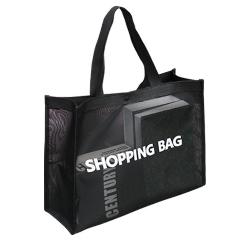 Borsa Tote in Rete da Donna Grande Capacità Trasparente a Spalla Leggera Pieghevole per Shopping Spiaggia