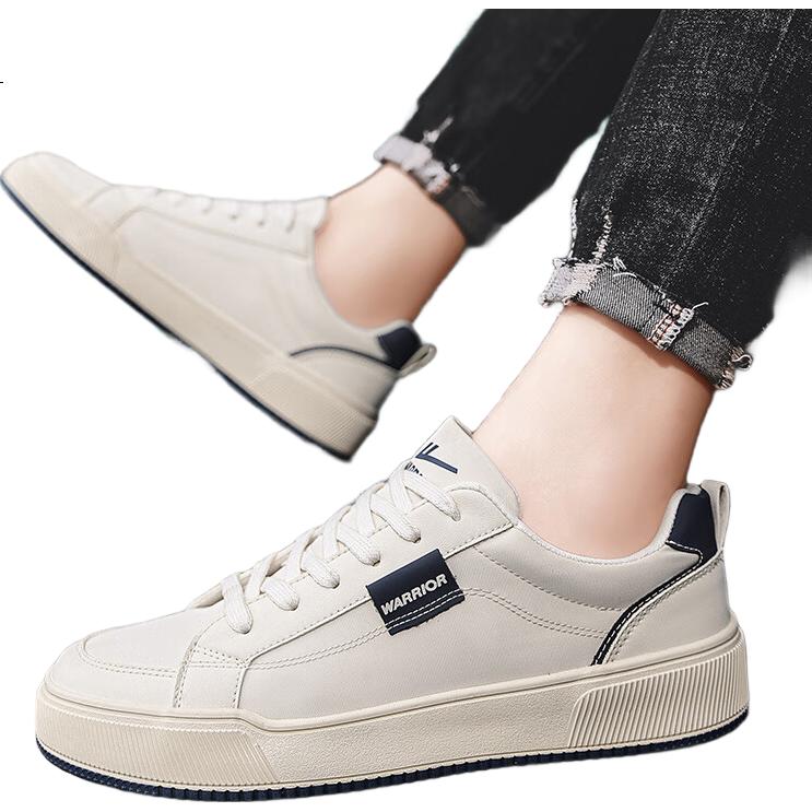 Huili Official Men's Shoes, Thin And Fashionable 2025 Sneakers, Classic Versatile Footwear for Men, Beige Deep Blue Color, Size 44