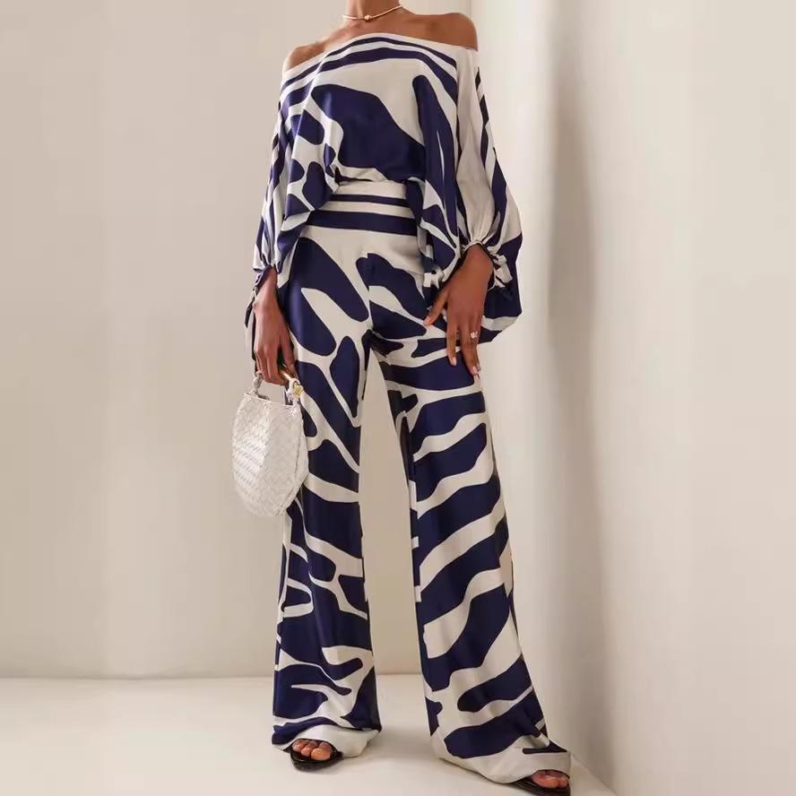 2024 Summer Women's Wide-Leg Long Pants Set - Slimming Casual Two-Piece Outfit