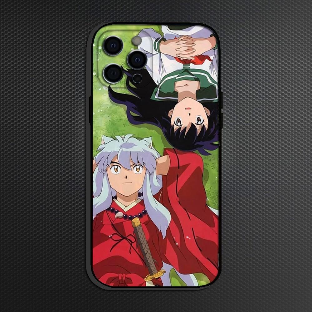 Inuyasha Anime Comics Phone Case For iPhone 16,15,14,13,12,11 Plus,Pro Max,XS,X,XR,SE Soft Silicone Black Cover